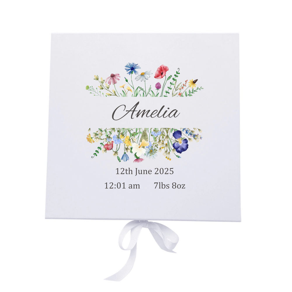 Personalised Keepsake Box for Baby Girl - Floral