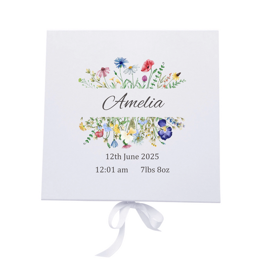 Personalised Keepsake Box for Baby Girl - Floral