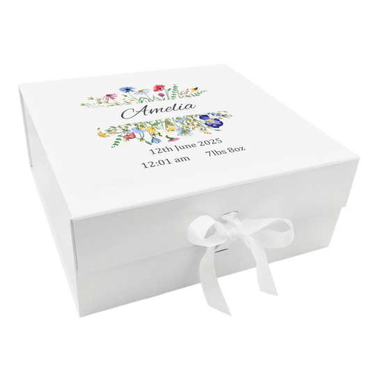 Personalised Keepsake Box for Baby Girl - Floral
