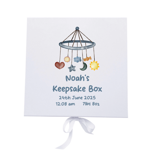 Personalised Keepsake Box for Baby Boy - Mobile