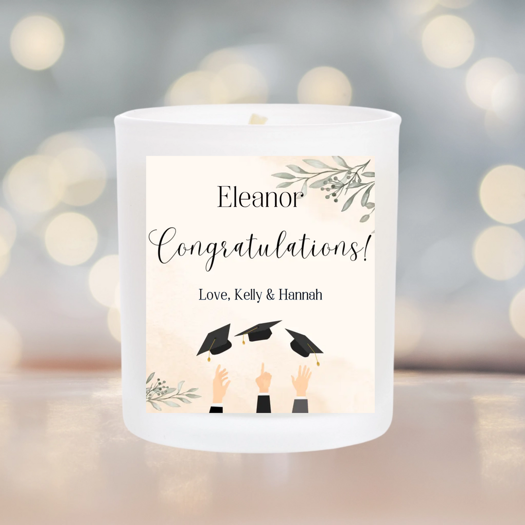 Personalised Scented Candle for Graduation - Congratulations