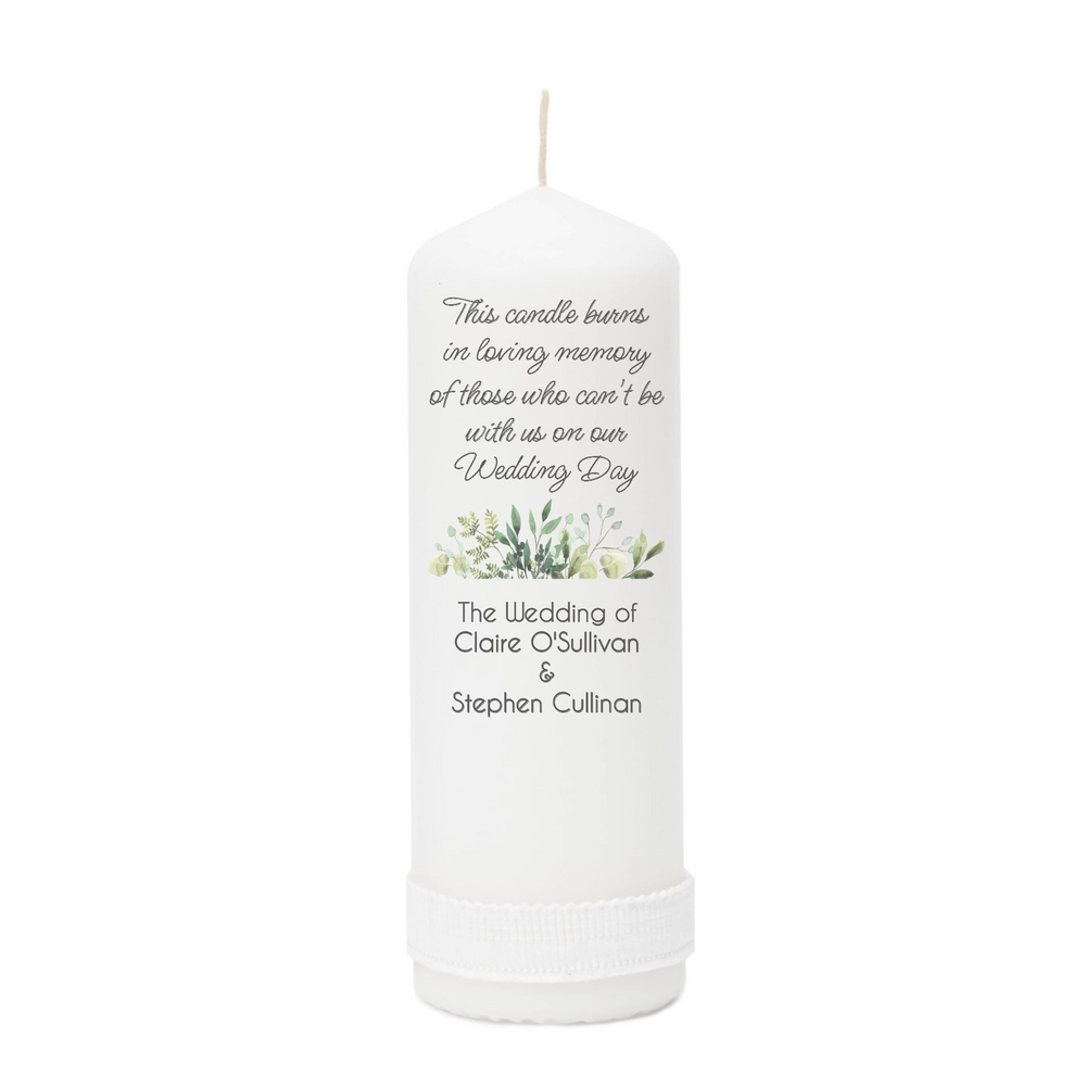 Personalised Wedding Memorial Candle - Add Your Own Message