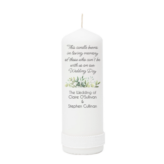 Personalised Wedding Memorial Candle - Add Your Own Message