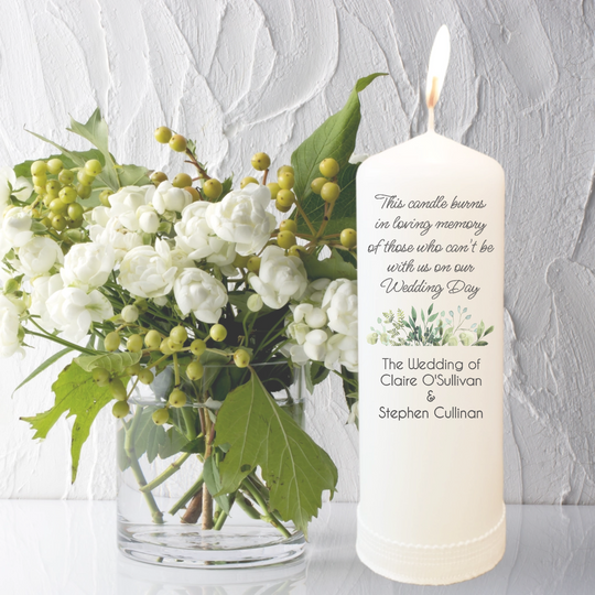 Personalised Wedding Memorial Candle - Add Your Own Message
