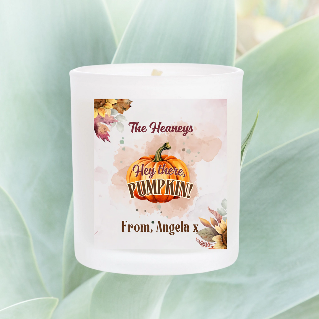 Personalised Halloween Candle - Hey there, Pumpkin