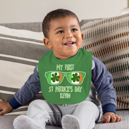 Personalised First St. Patrick's Day Bib for Boys & Girls - LIMITED STOCK AVAILABLE