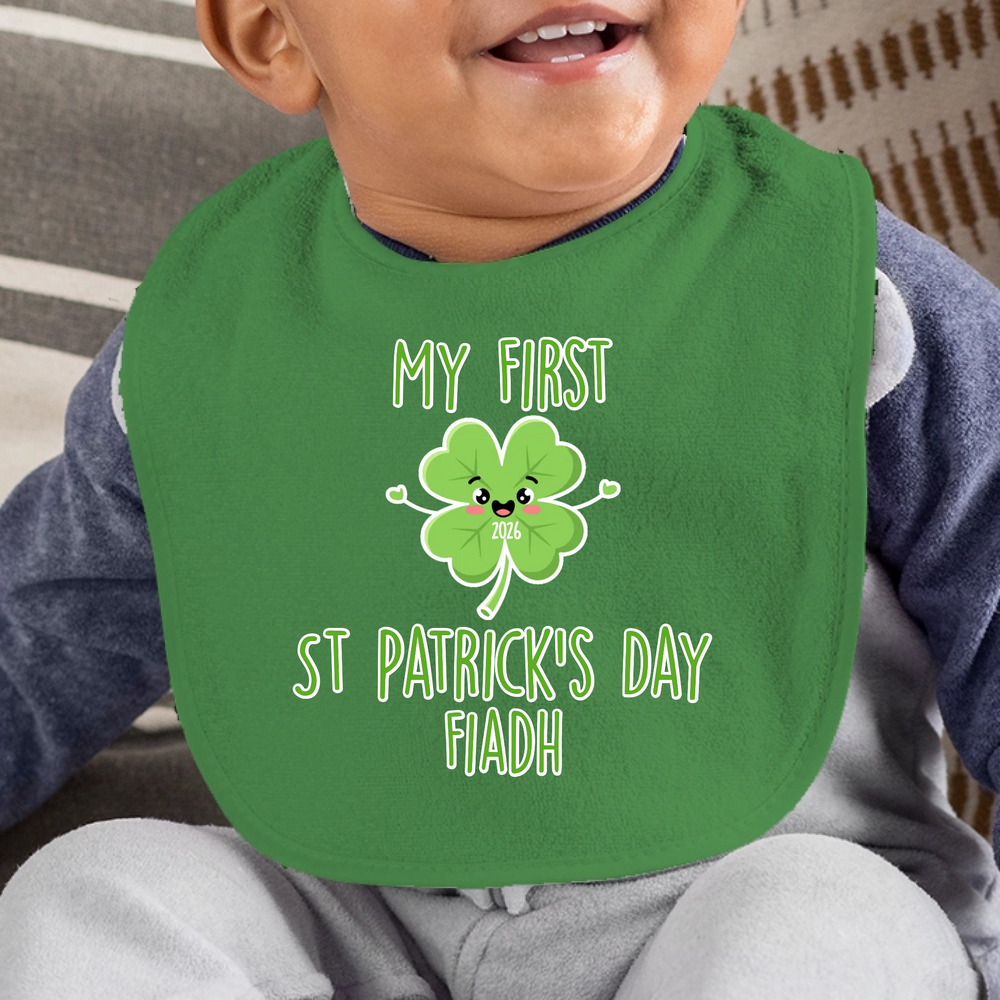 Personalised First St. Patrick's Day Bib for Boys & Girls - LIMITED STOCK AVAILABLE