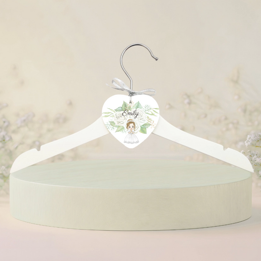 Personalised Heart Ornament & Hanger for Communion Girl Dress