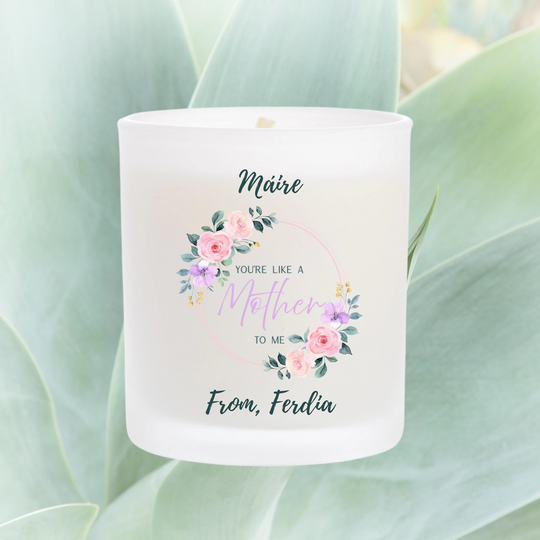 Personalised Mother's Day Candle - Like a Mother to Me Wreath