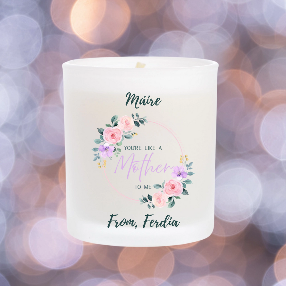 Personalised Mother's Day Candle - Like a Mother to Me Wreath