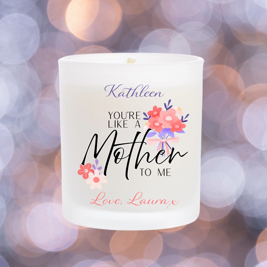 Personalised Mother's Day Candle - Like a Mother to Me Bouquet