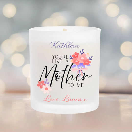 Personalised Mother's Day Candle - Like a Mother to Me Bouquet