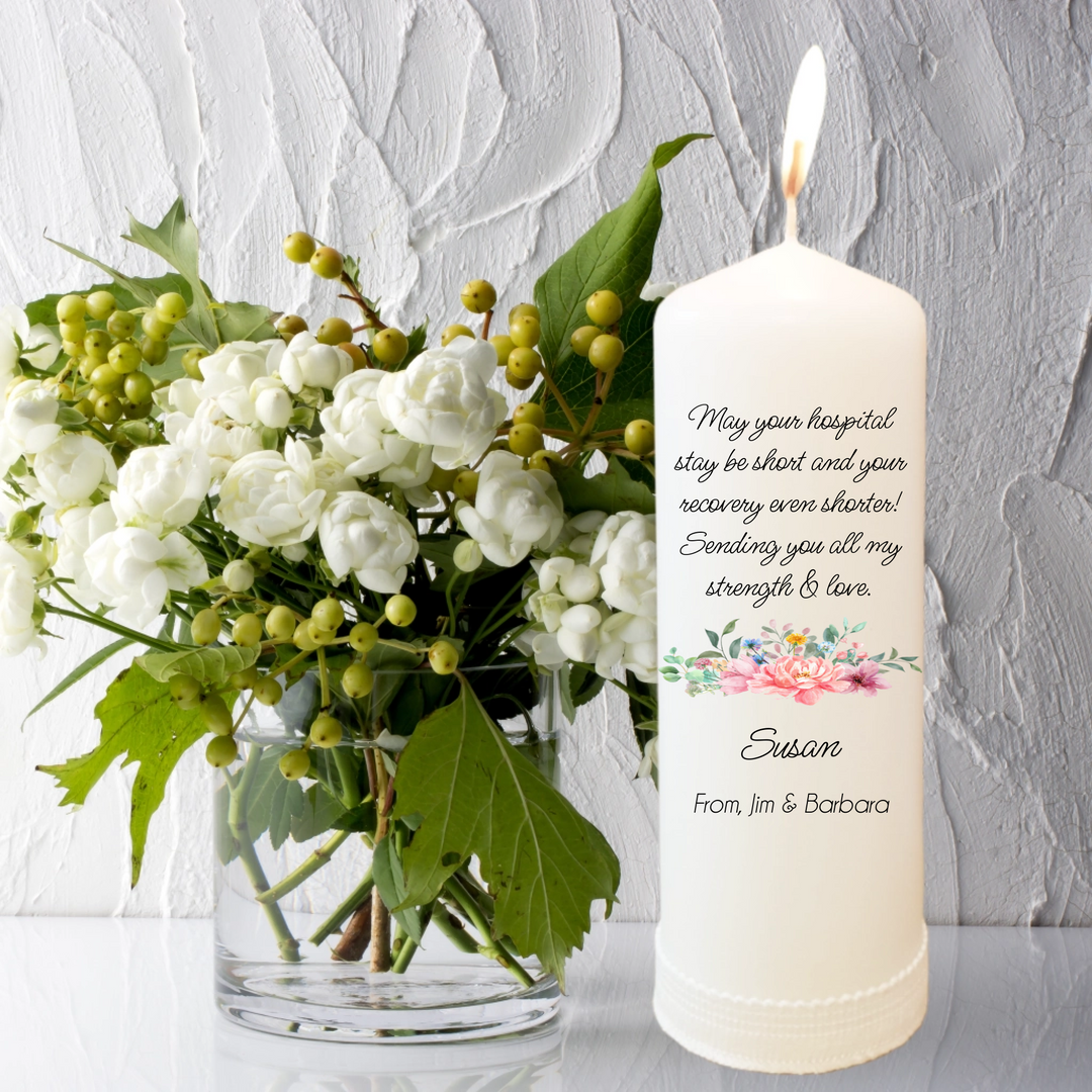 Personalised Pillar Candle - Get Well Soon