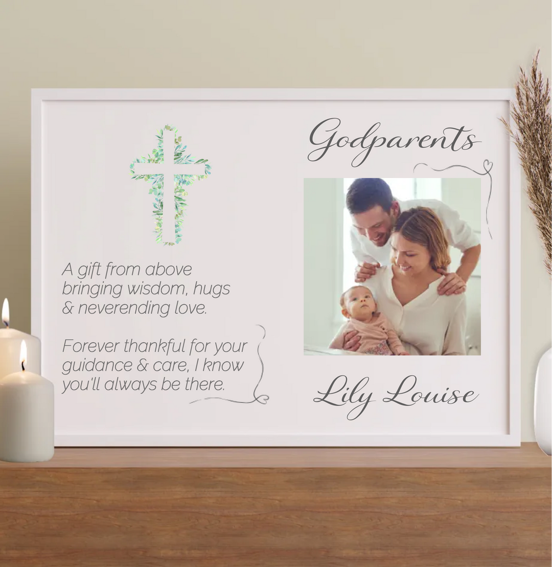 Personalised Framed Print - Godparents