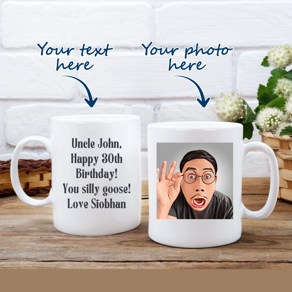 Personalised Mug for Any Occasion with Cartoon Effect - Add Your Own Image & Text