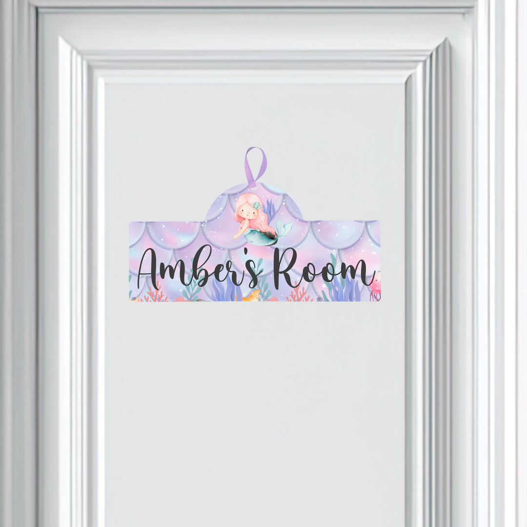 Personalised Door Name Plaque for Girls - Mermaid