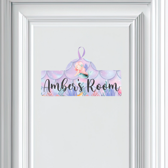 Personalised Door Name Plaque for Girls - Mermaid