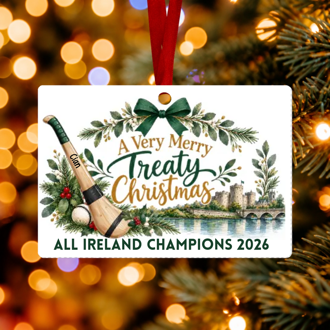 Personalised Christmas Limerick Ornament - Straight Rectangle - Treaty Christmas