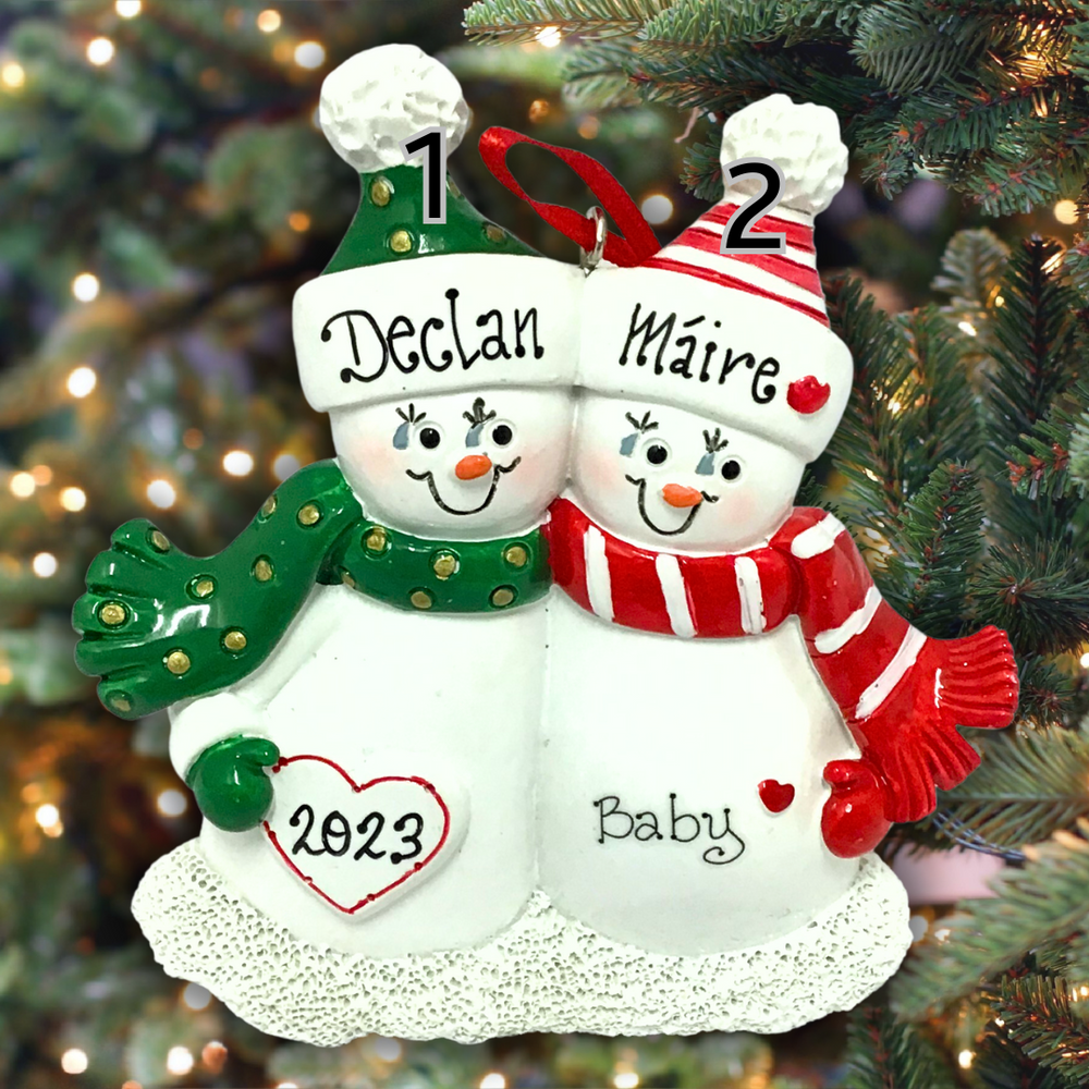 Personalised Christmas Ornament - Expecting Couple Baby Bump