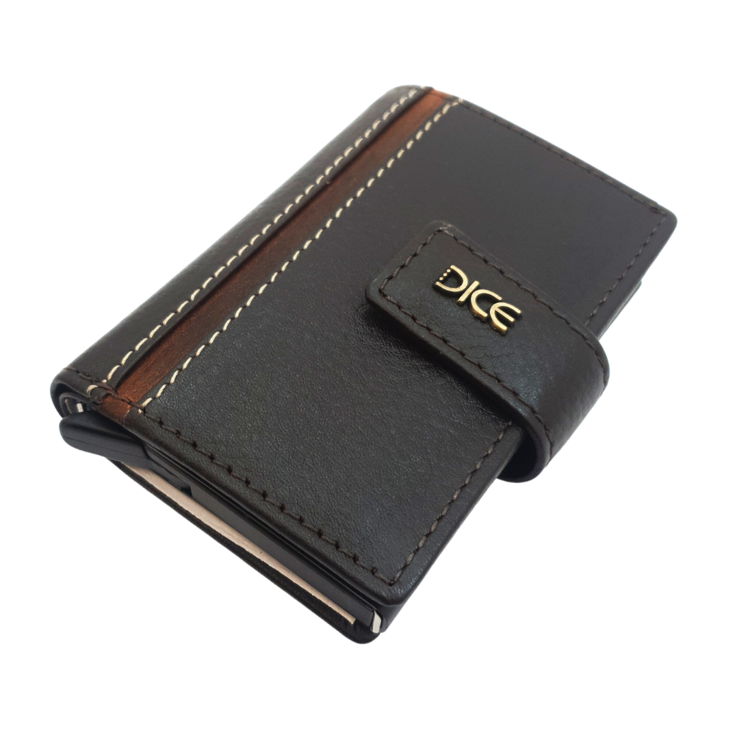 Personalised Dark Brown Leather Card Slider Wallet & Butlers Chocolate Gift Set for Men
