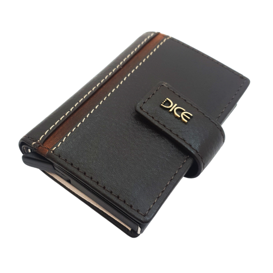 Personalised Dark Brown Leather Card Slider Wallet & Butlers Chocolate Gift Set for Men
