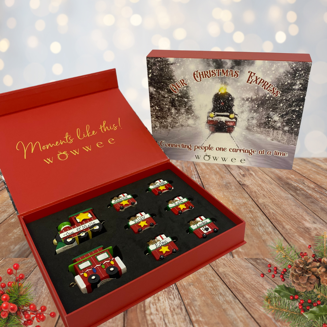 Personalised Linking Train 8 Carriages in 'Our Christmas Express' Gift Box