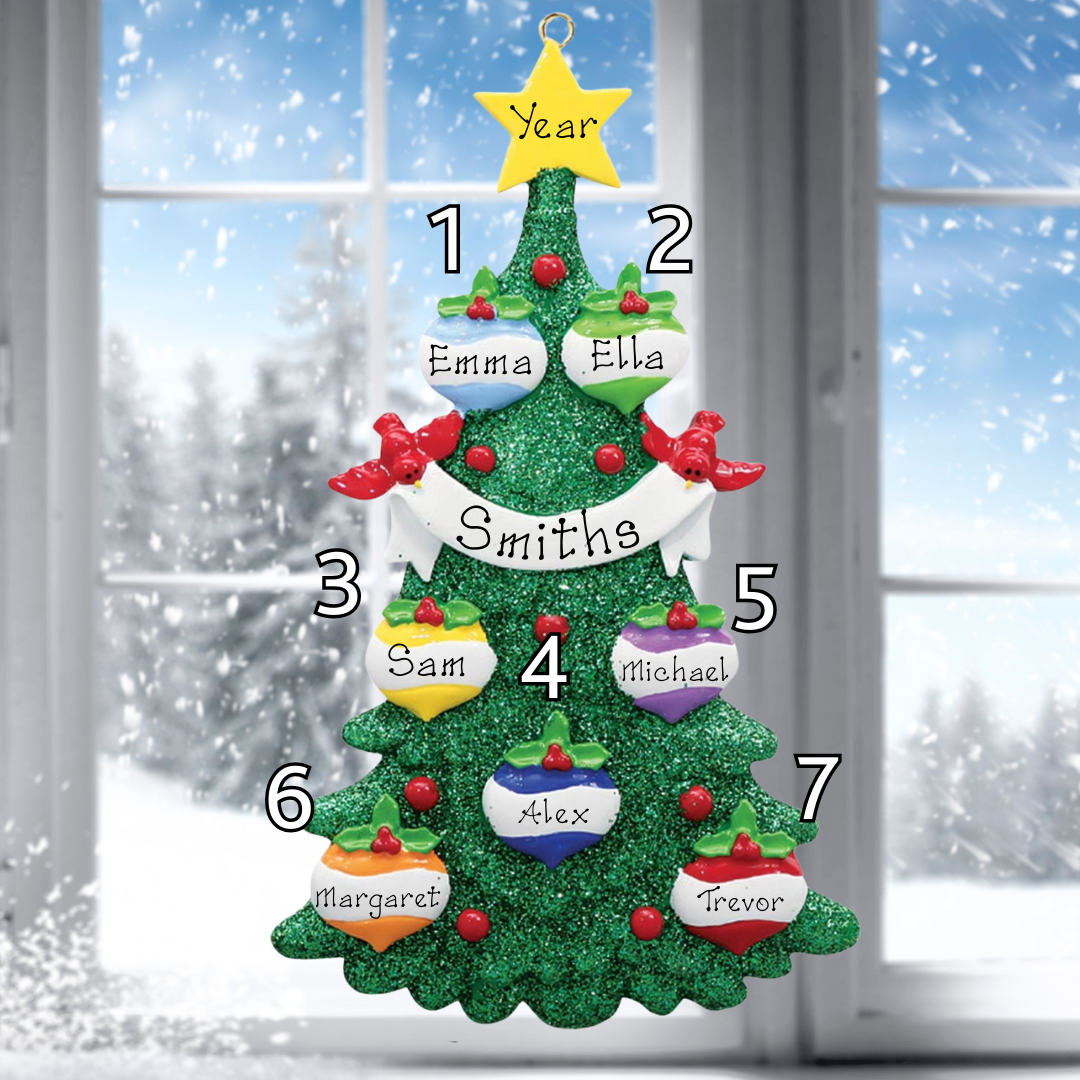Personalised Christmas Ornament - Green Tree 7