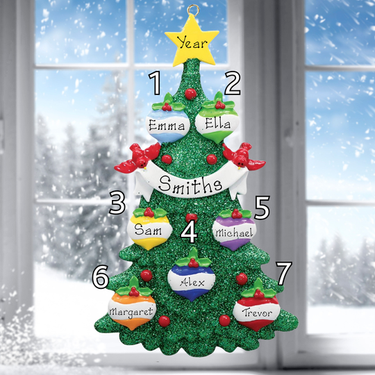 Personalised Christmas Ornament - Green Tree 7