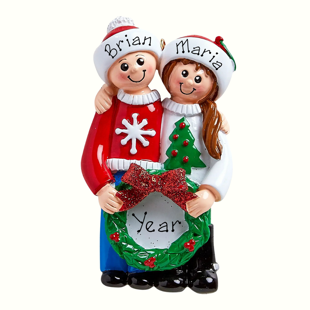 Personalised Christmas Ornament - Ugly Christmas Jumpers Couple