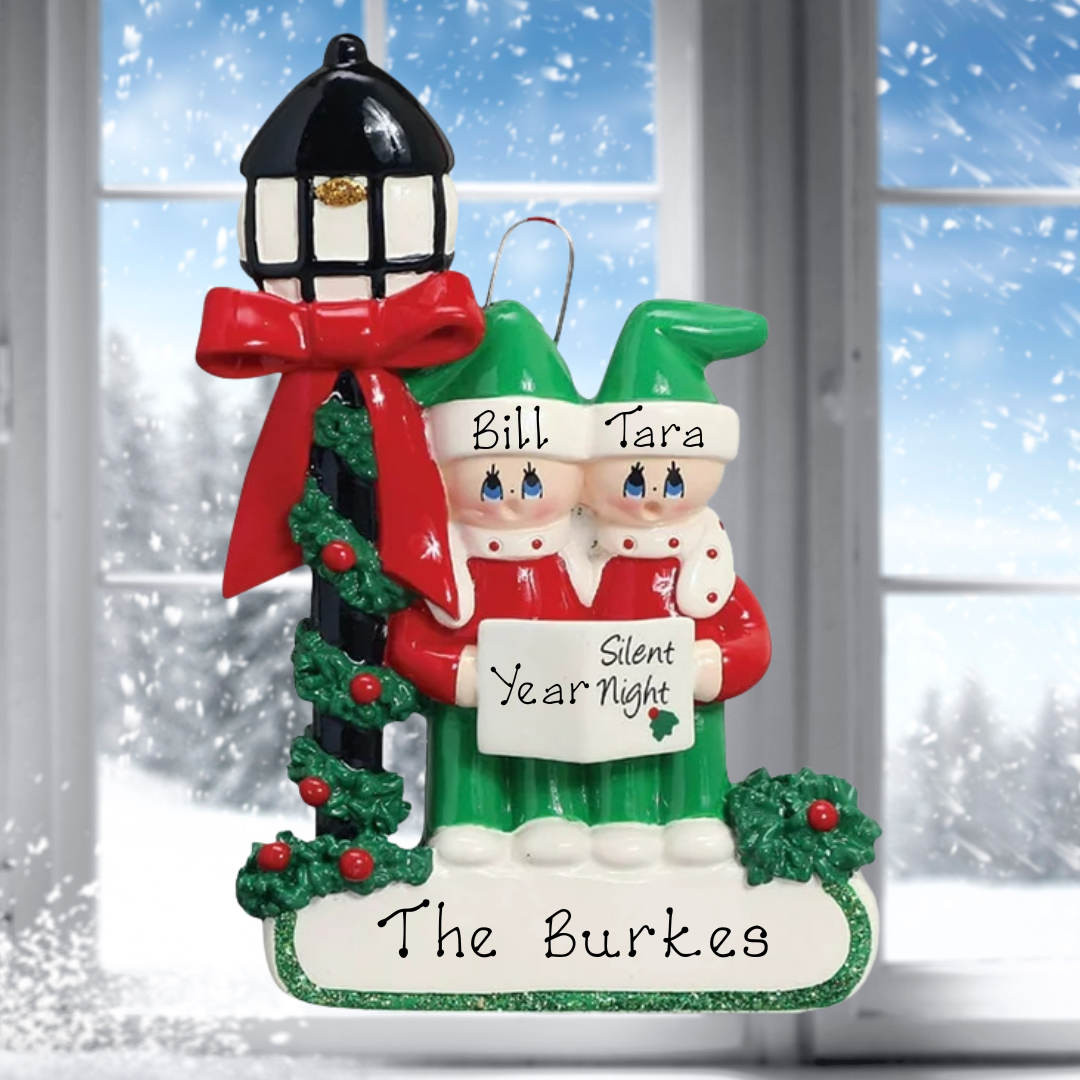 Personalised Christmas Ornament - Christmas Caroler Couple
