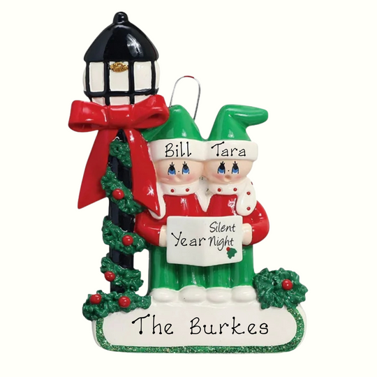 Personalised Christmas Ornament - Christmas Caroler Couple