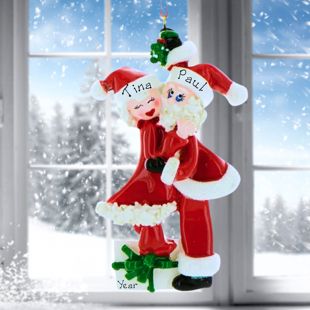 Personalised Christmas Ornament - Mistletoe Couple