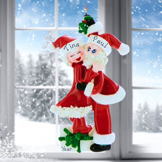 Personalised Christmas Ornament - Mistletoe Couple