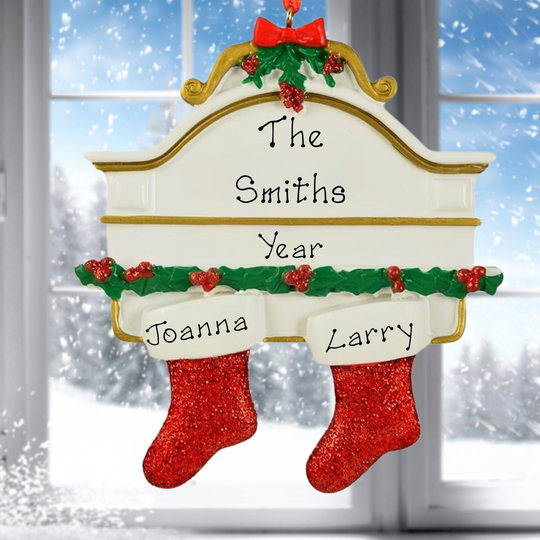 Personalised Christmas Ornament - 2 on a Mantle