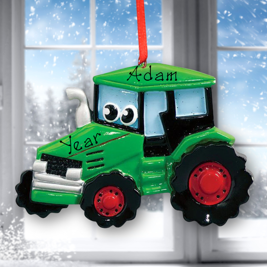 Personalised Christmas Ornament - Green Tractor
