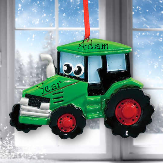 Personalised Christmas Ornament - Green Tractor