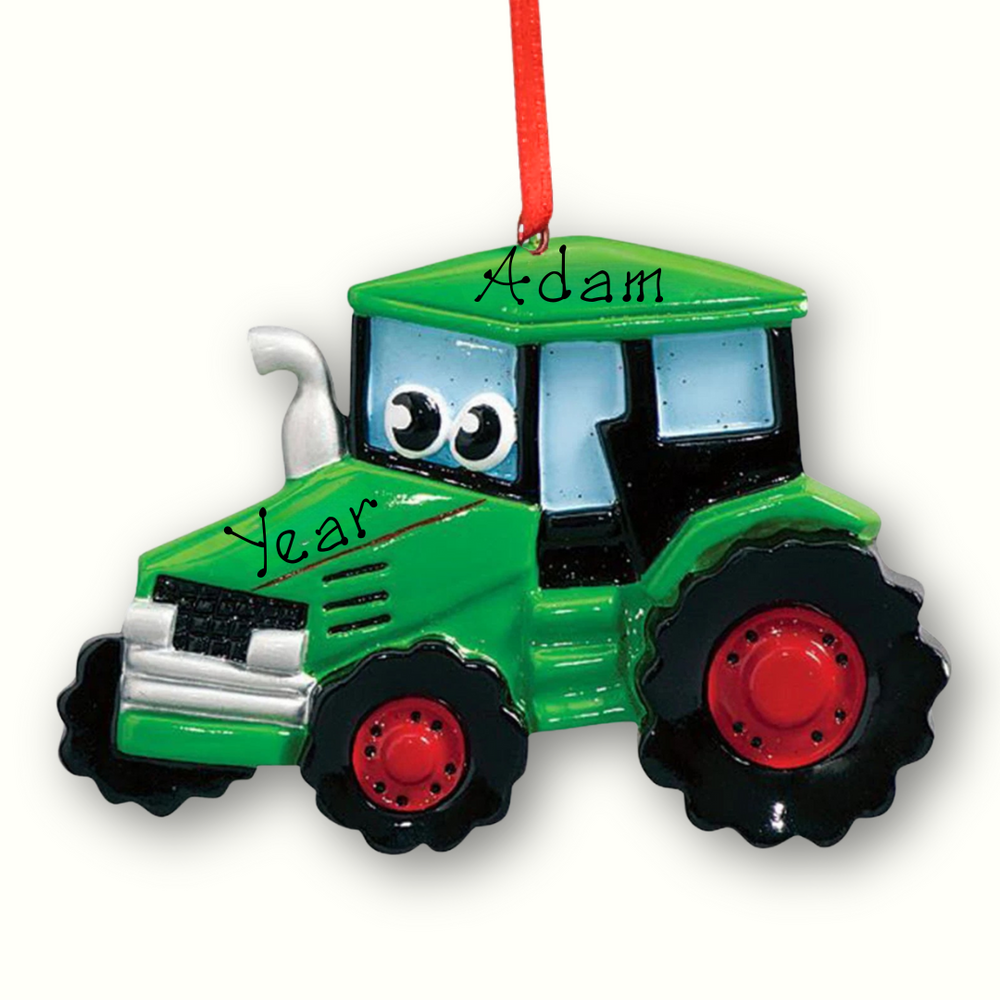 Personalised Christmas Ornament - Green Tractor