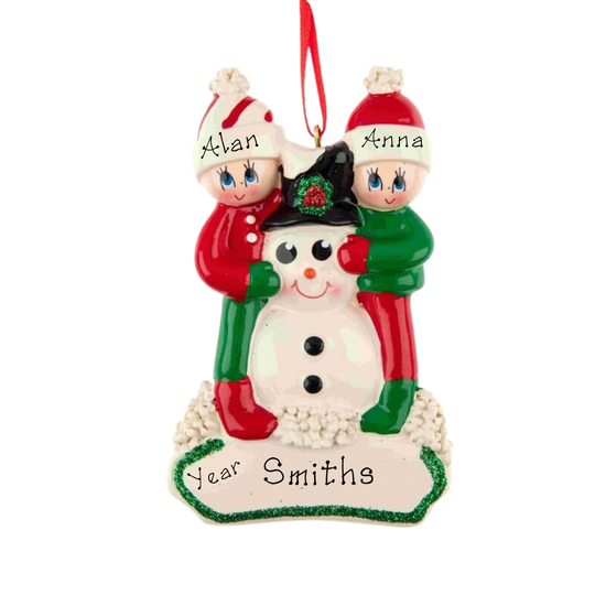 Personalised Christmas Ornament - Making a Snowman 2