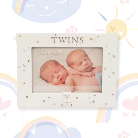 Twins Frame - with Stars and Moons - UNPERSONALISED