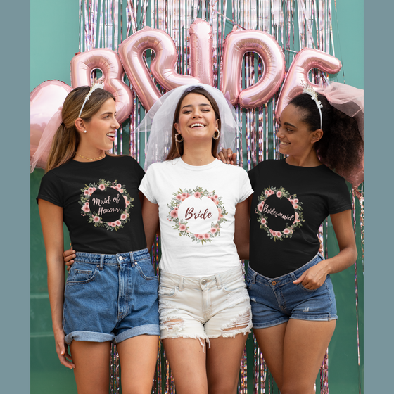Personalised Hen Night T-Shirts - Floral Wreath