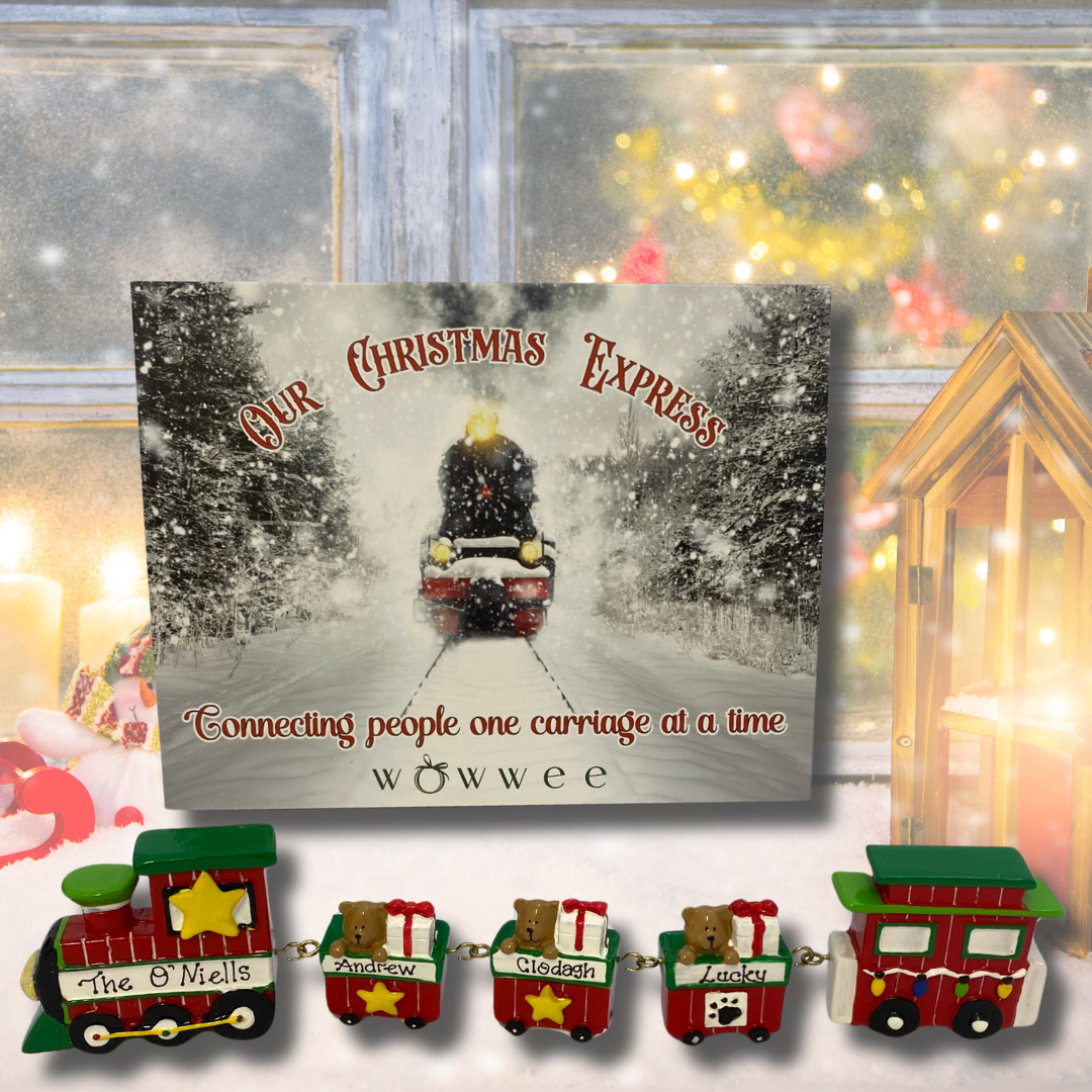 Personalised Linking Train 3 Carriages in 'Our Christmas Express' Gift Box