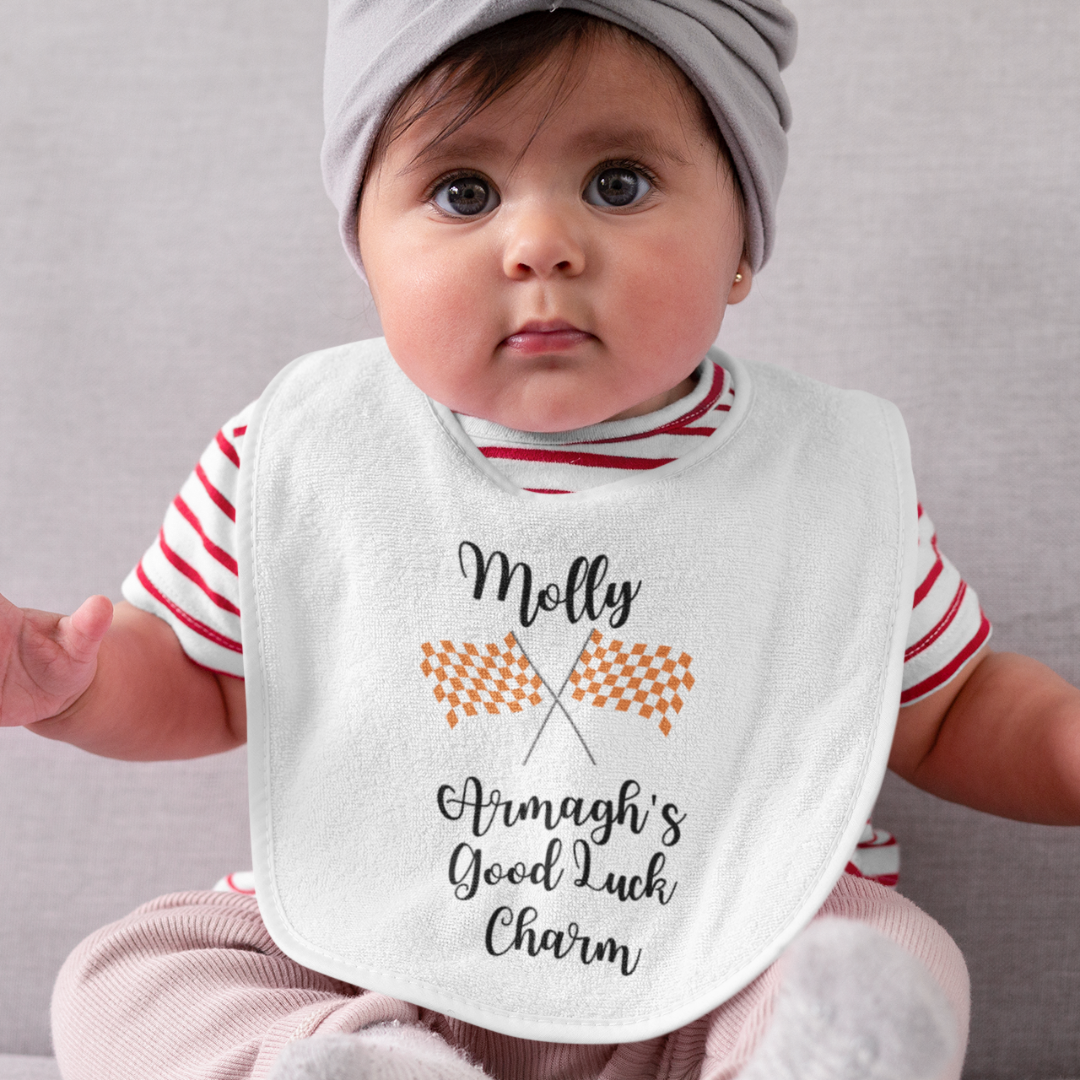 Personalised GAA Baby Bib - Good Luck Charm