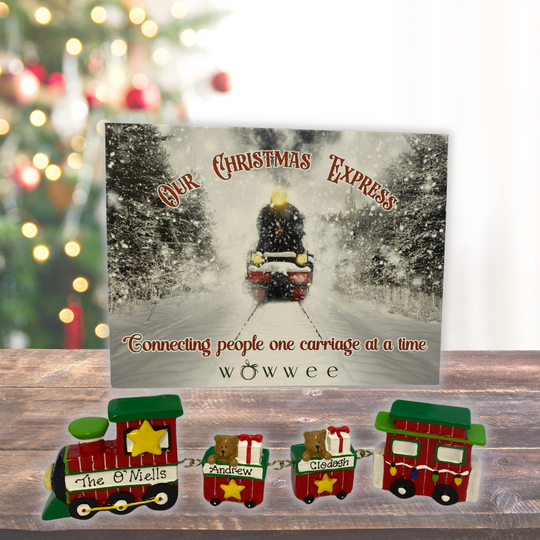 Personalised Linking Train 2 Carriages in 'Our Christmas Express' Gift Box