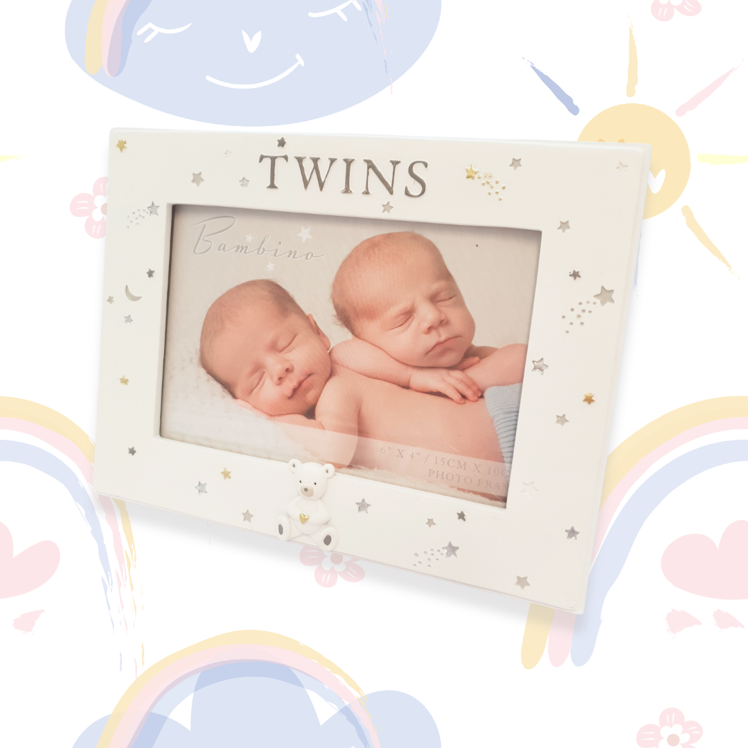 Twins Frame - with Stars and Moons - UNPERSONALISED