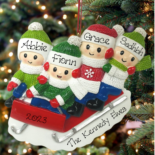 Personalised Christmas Decorations - Sleigh Ride Fun 4 NEW