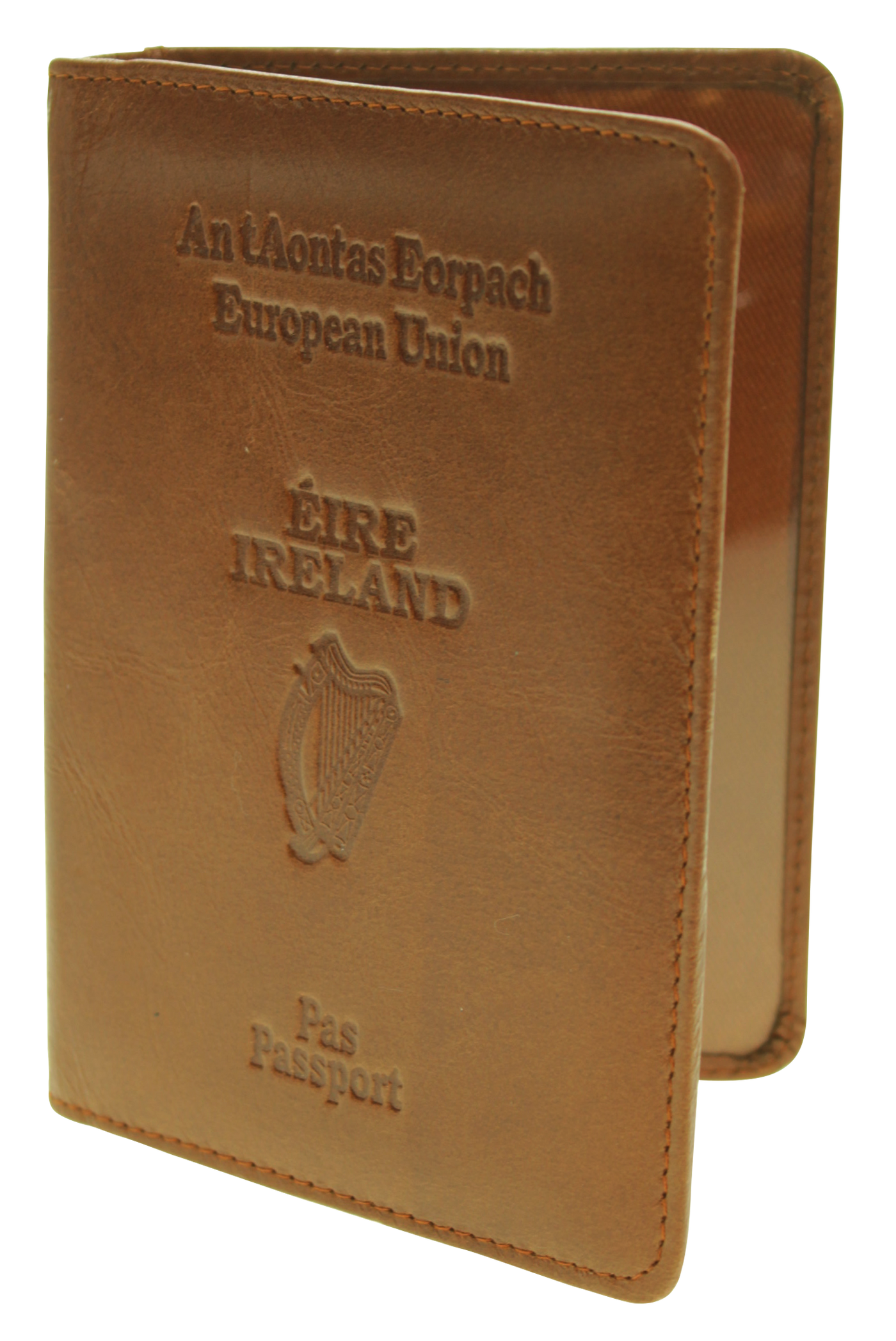 Personalised Irish Passport Holder - Top Unisex Gift 2023 - Tan Colour