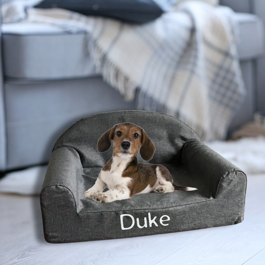 Personalised Pet Bed - Small - Smokey Snooze Grey