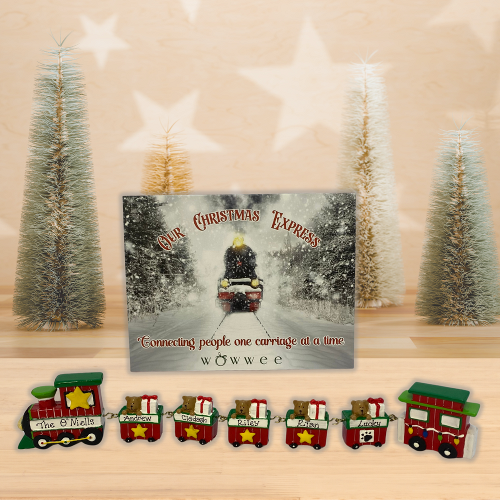 Personalised Linking Train 5 Carriages in 'Our Christmas Express' Gift Box