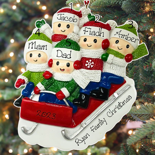 Personalised Christmas Ornament - Sleigh Ride Fun 5