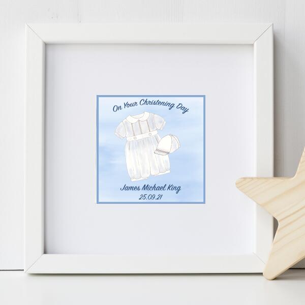 Personalised Christening Frame for Boys